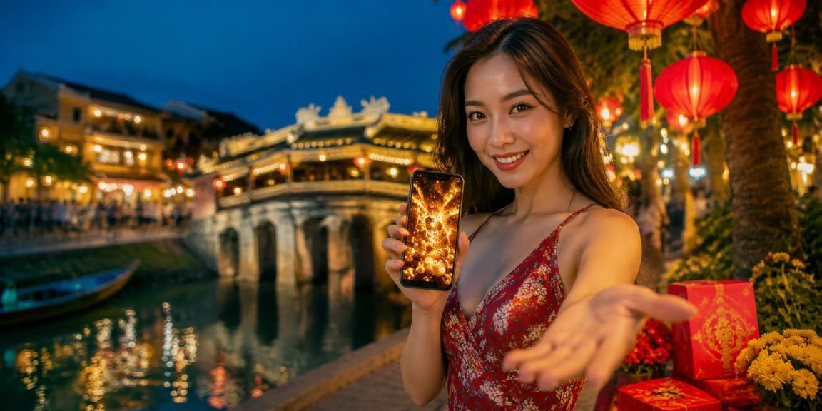 Không khí xem và đặt kèo thể thao buổi tối tại chợ đêm Hội An
